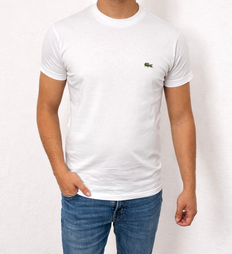 T-shirt Lacoste Branca Classic Fit - Original com Logo Bordado