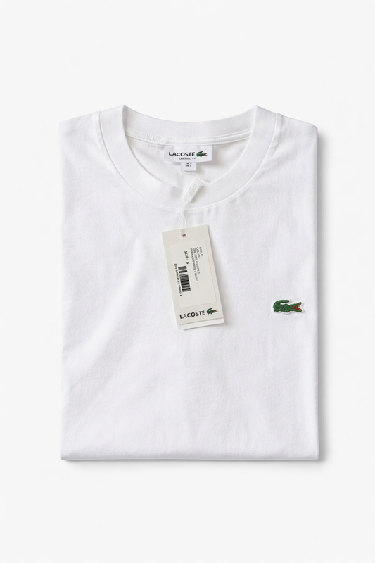 T-shirt Lacoste Branca Classic Fit - Original com Logo Bordado