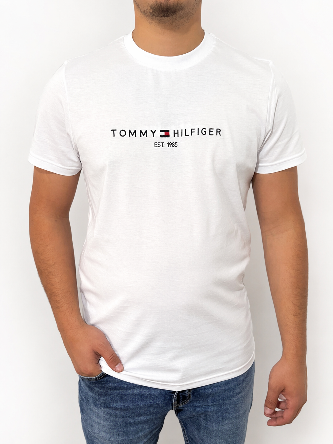 T-shirt Tommy Hilfiger Branca - Logo Bordado | Original