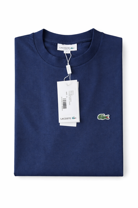T-shirt Lacoste Azul-escuro Classic Fit - Original com Logo Bordado