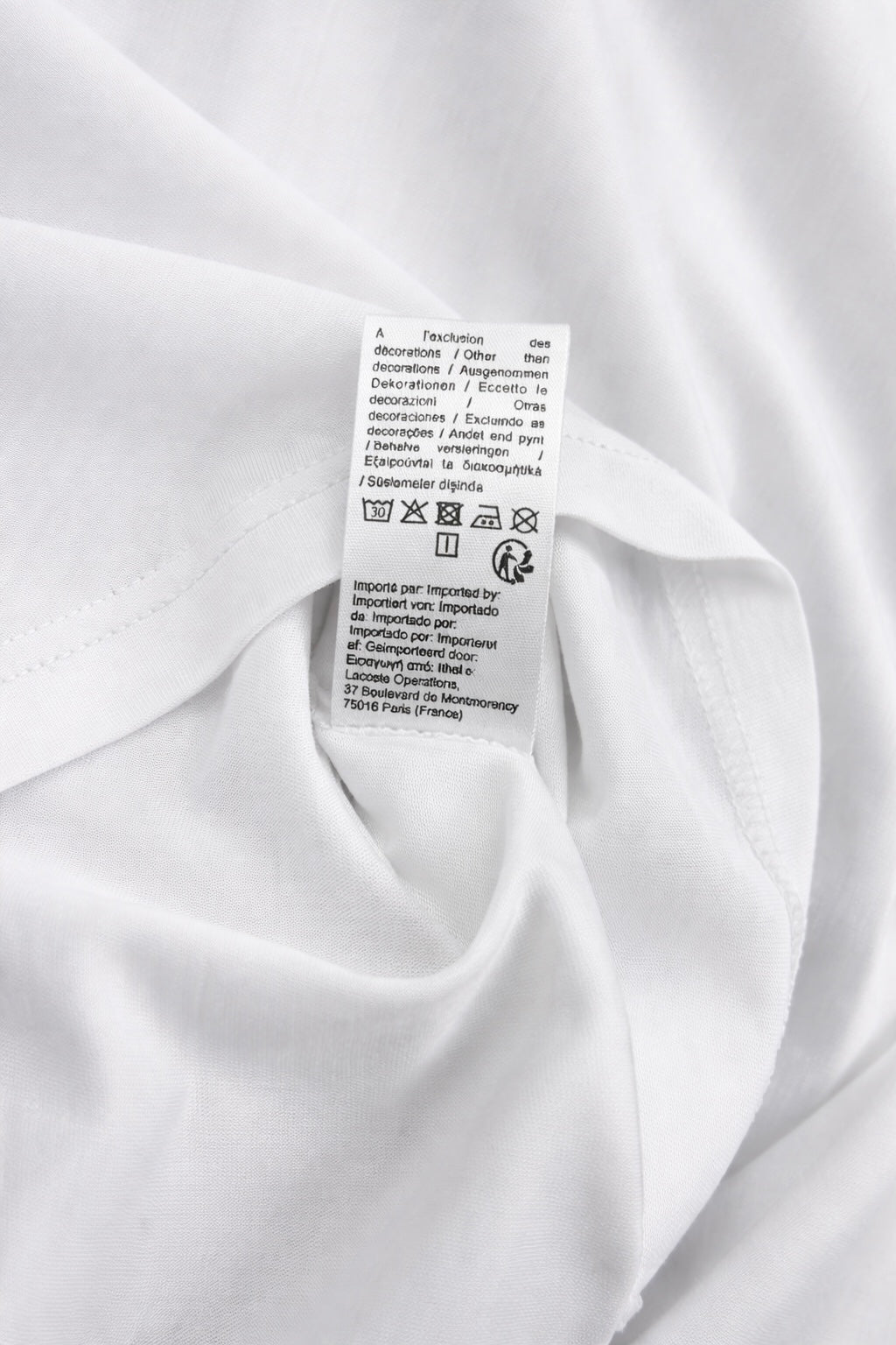 T-shirt Lacoste Branca Classic Fit - Original com Logo Bordado