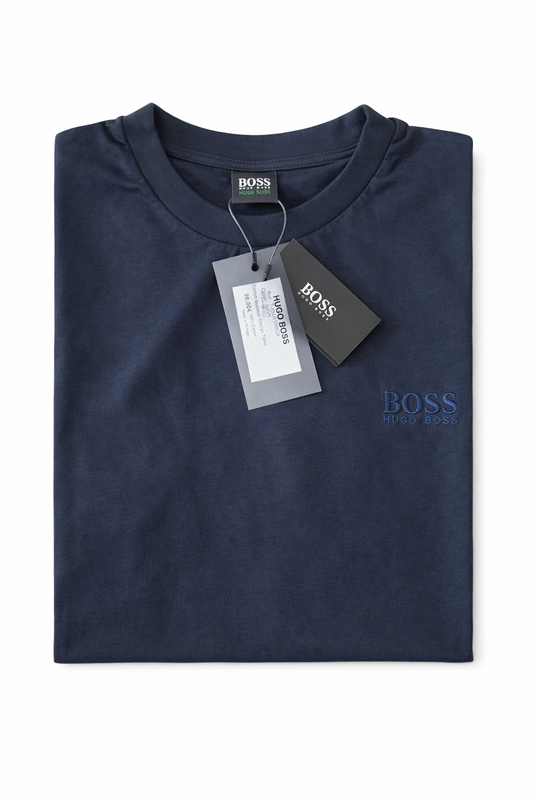 T-shirt Hugo Boss Azul-Escuro - Logo Bordado | Original