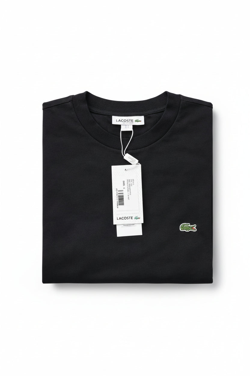 T-shirt Lacoste Preta Classic Fit - Original com Logo Bordado